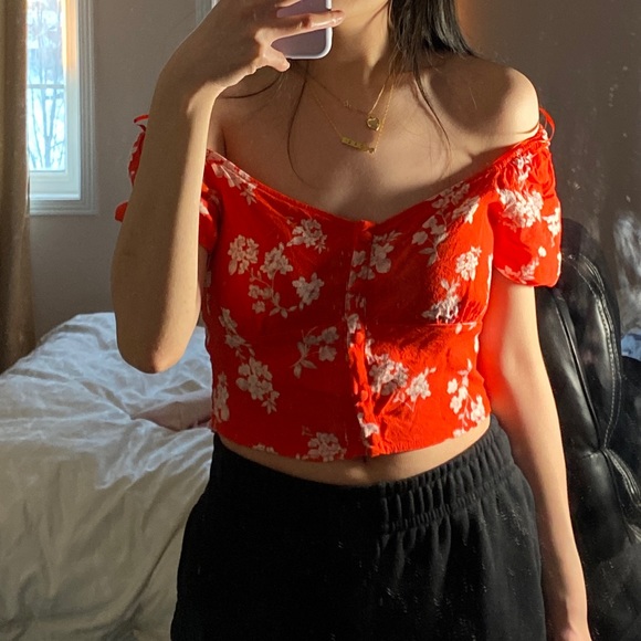 DYNAMITE square neck floral blouse - Picture 1 of 6